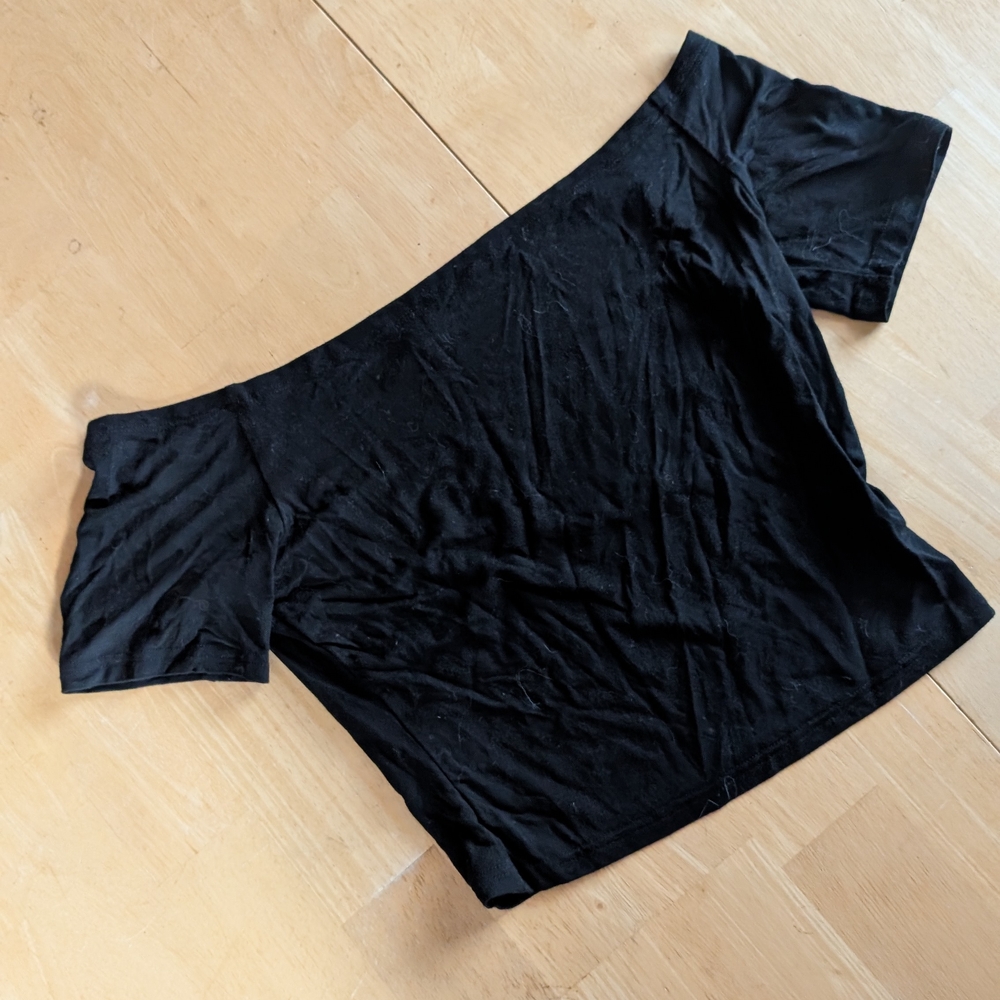 Soft Black Off-Shoulder Top
